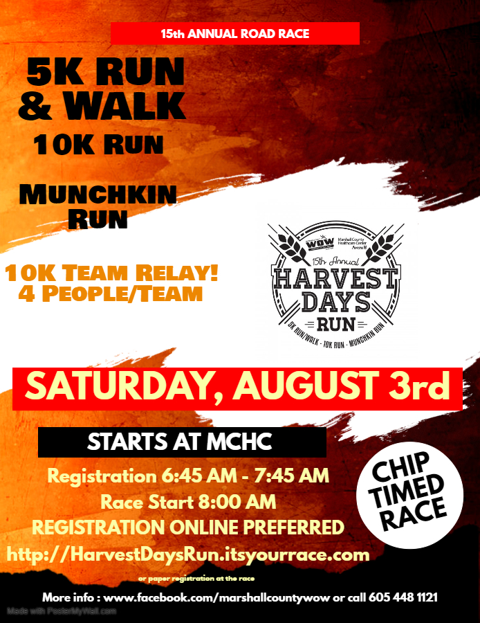 Harvest Days Run in Britton, SD Details, Registration, and Results